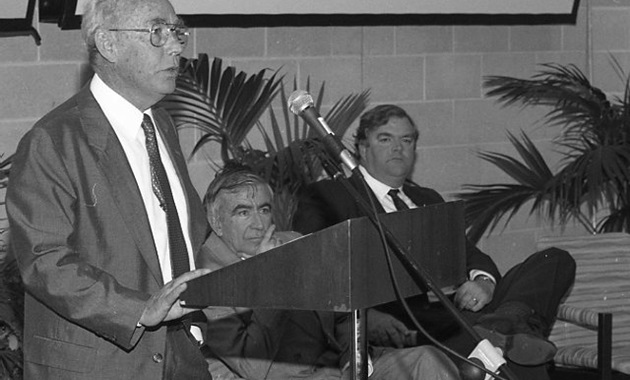 Jack Loneragan speaking at building opening