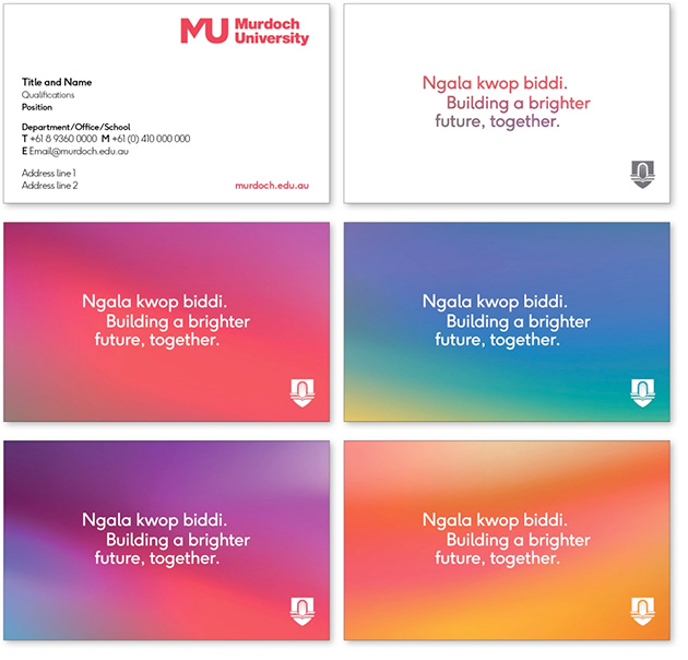 Selection of Murdoch business card designs