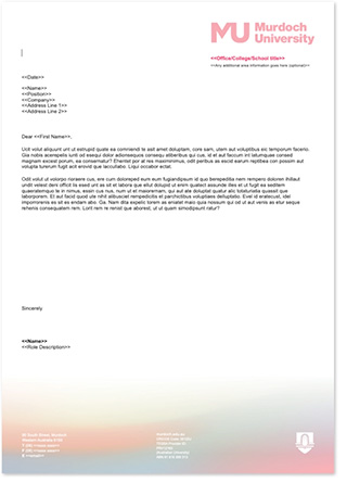 Electronic letterhead sample