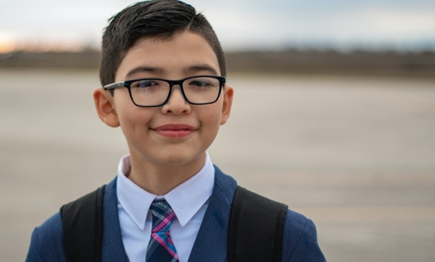 boy in school uniform