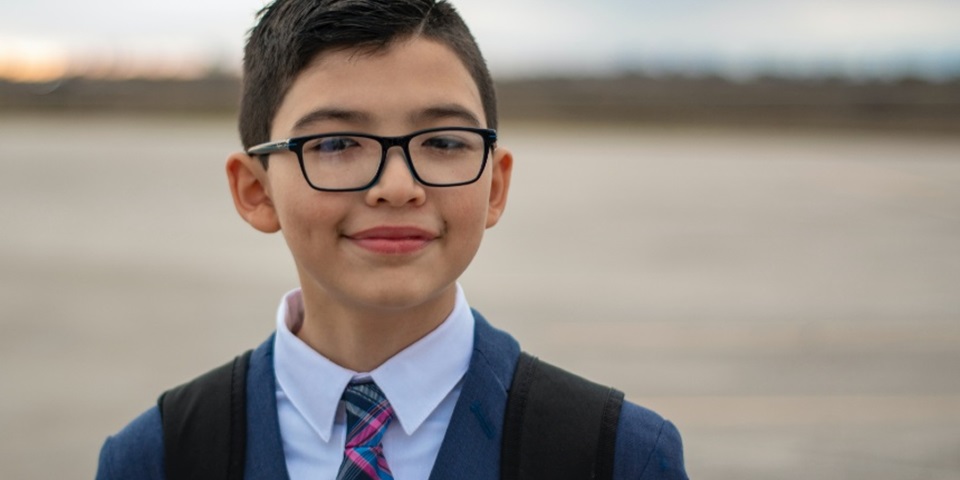 boy in school uniform