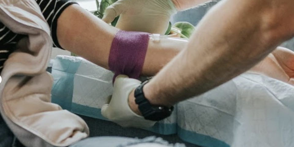 Blood being taken from patient