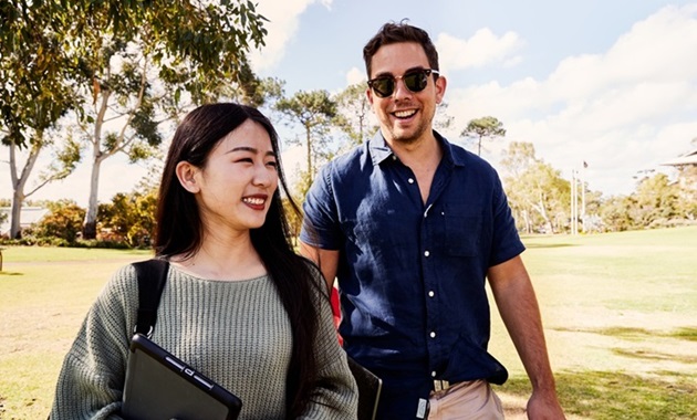 students walking