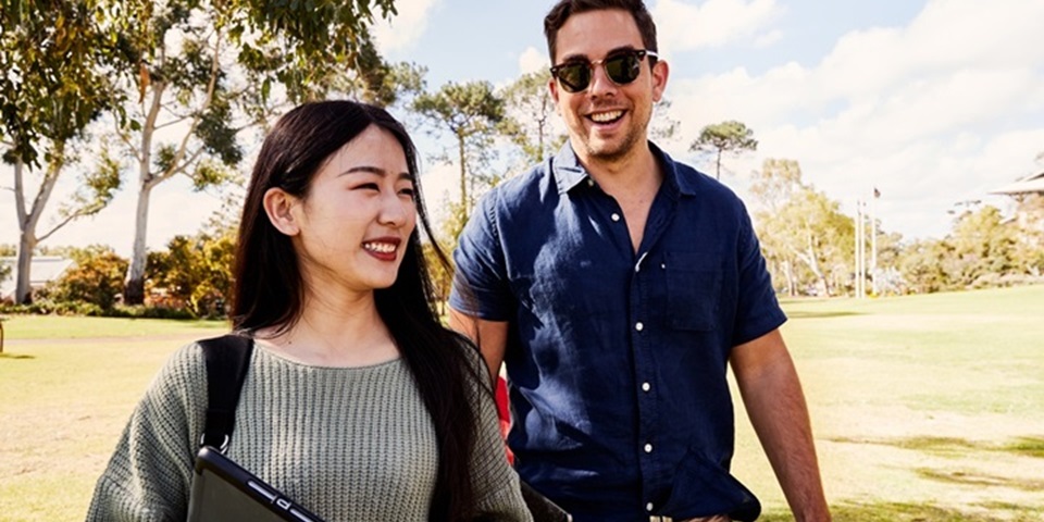 students walking