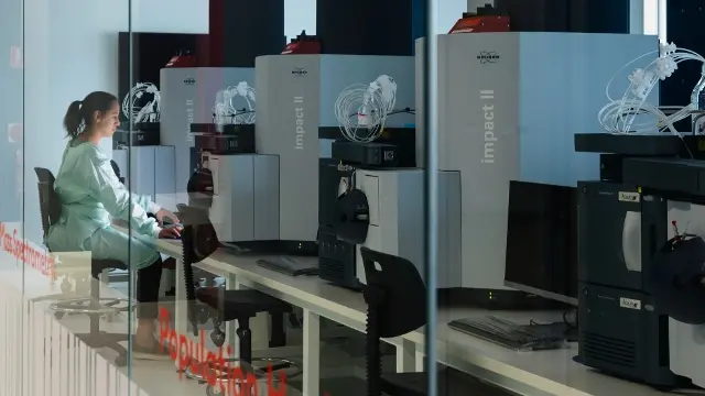 Murdoch University researcher at computer