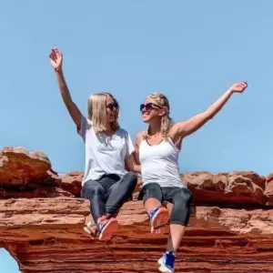 Laura Valpas with a friend.