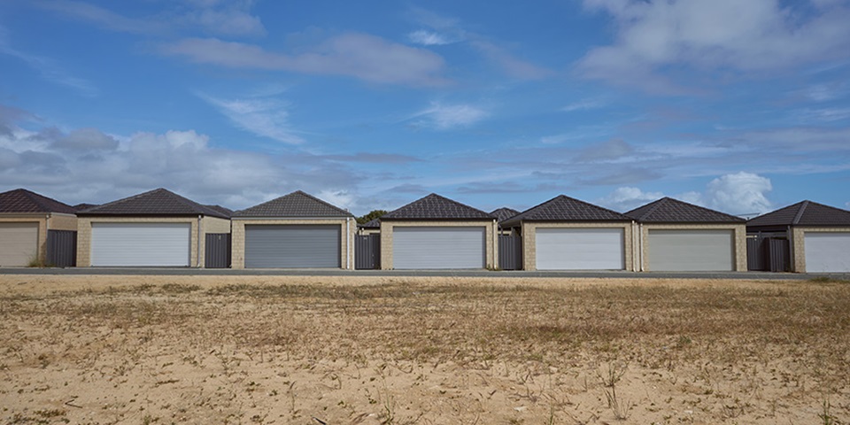 Row of identical looking houses