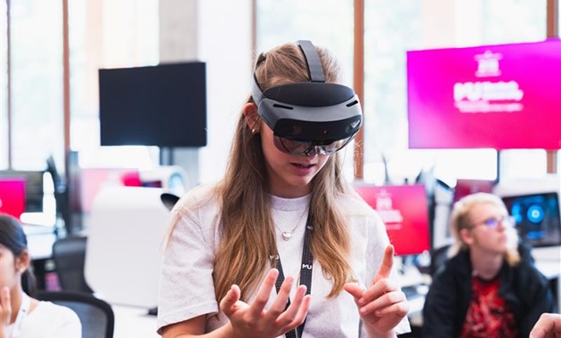 Student using VR Goggles