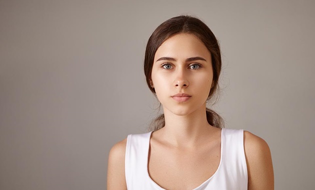 Stoic and calm woman