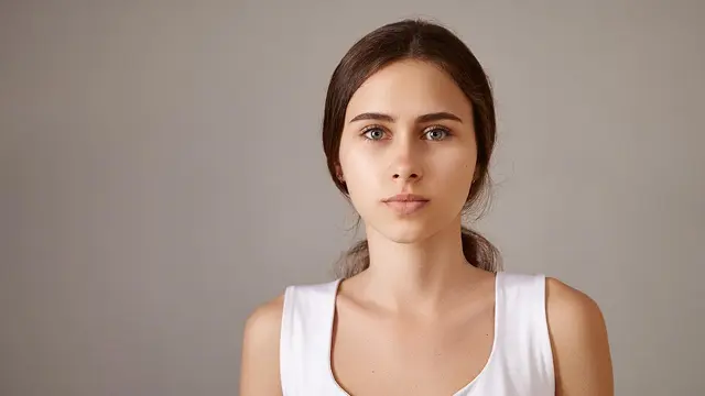 Stoic and calm woman