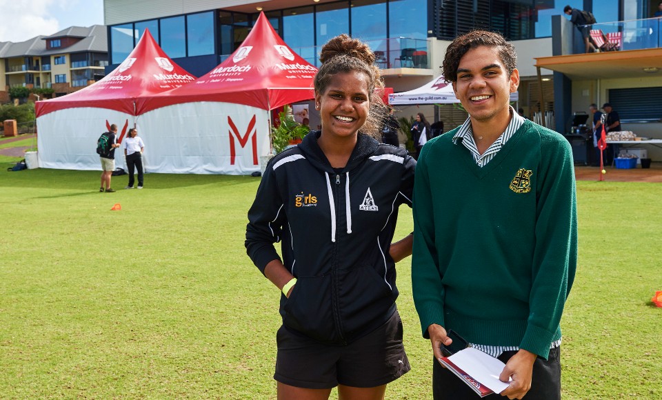 Two high school students at a Kulbardi school workshop