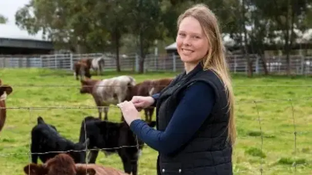 Murdoch University agricultural sciences student on farm