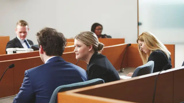 Murdoch University law students in a court setting