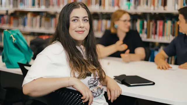Students studying together in Murdoch library