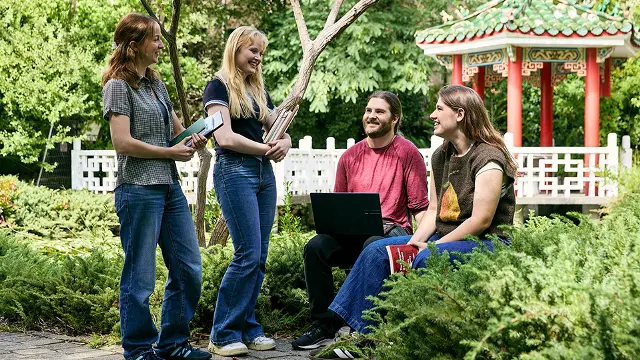 HASS students talking on campus