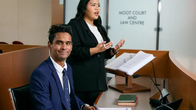 Murdoch University law students in a court setting