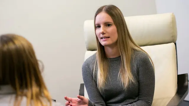 Student in a consultation or interview setting