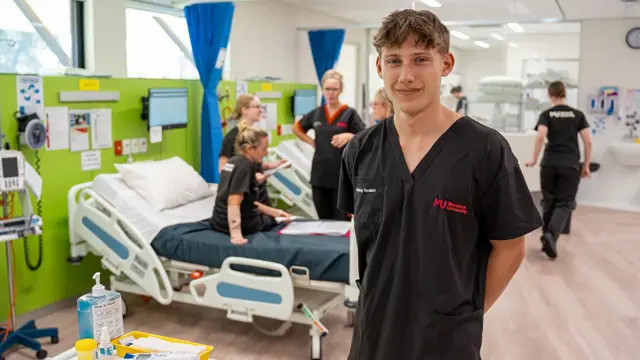 Nursing students in hospital setting