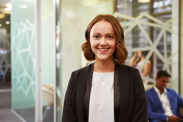 Woman smiling at camera