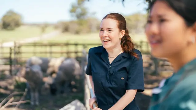 Two undergraduate students gaining hands on experience at Murdoch University