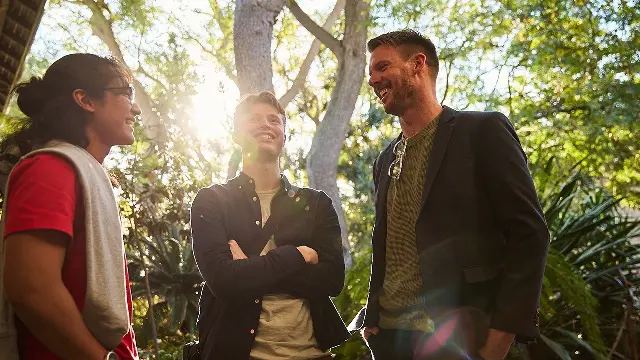 Murdoch University students laughing in garden