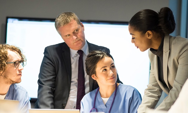 medical staff talking