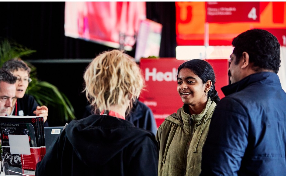 female student at a course hub