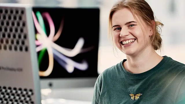 Murdoch University student using computer