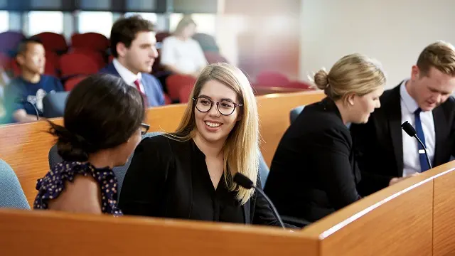 Murdoch University law students in moot court