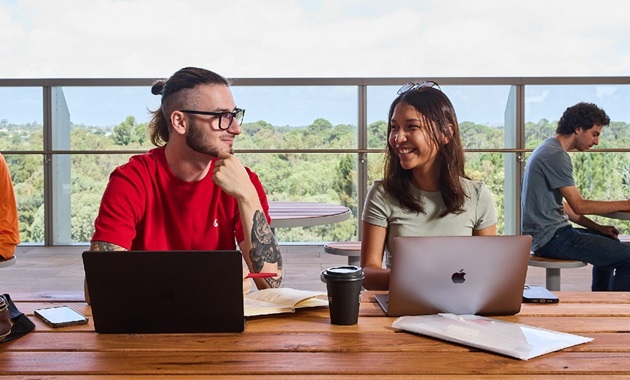 Murdoch students studying at Boola Katitjin