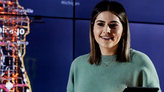 Criminology student giving a presentation.