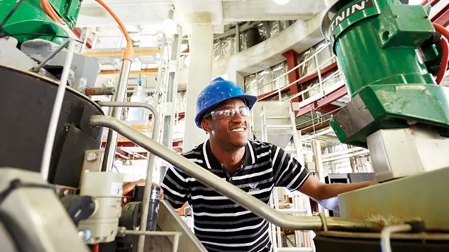 Murdoch University engineering student in plant