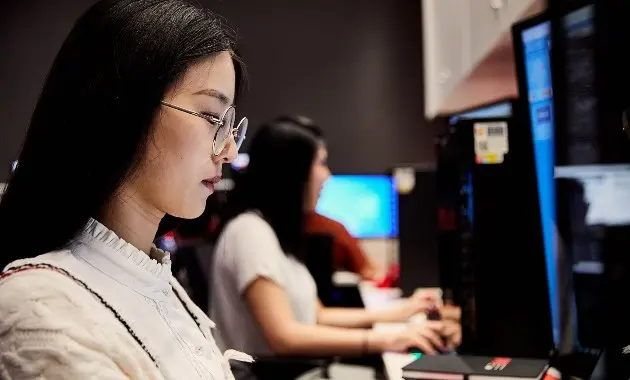 Women working on computer