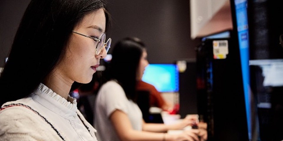 Women working on computer