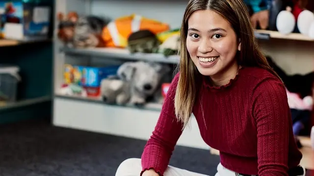 Murdoch University education student in primary classroom