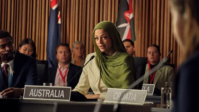 Murdoch student in UN/Law room