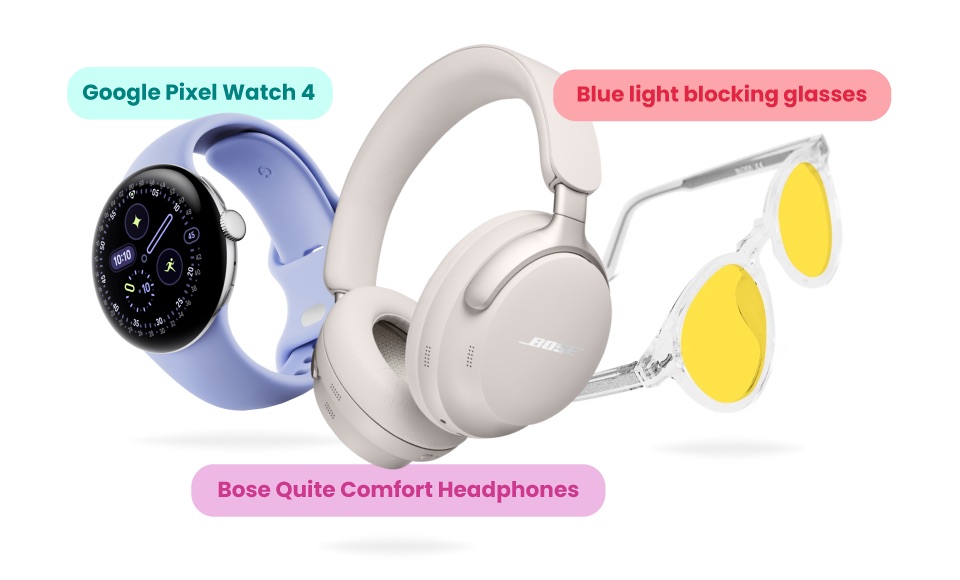 Design of a smart watch, headphones and glasses