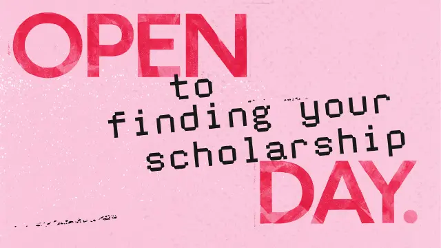 Open day scholarship graphic