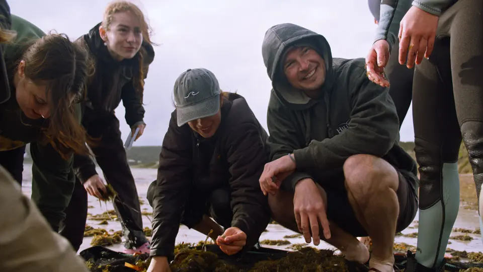 Murdoch Ecology students looking upwards during outdoor fieldwork