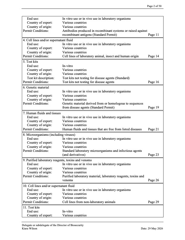 Page 2 New Import Permit