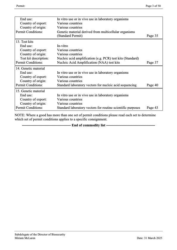 MU generic DAFF Permit 0010343416_valid to Dec 2029_redacted P3 P3