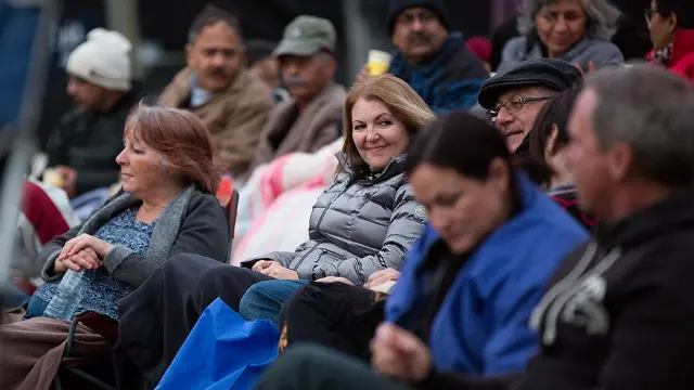 Audience members at Murdoch's outdoor Community Cinema.