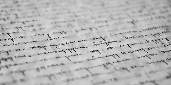 Printed words on paper