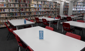 Tables and chairs in the Level 4, South Wing Silent zone