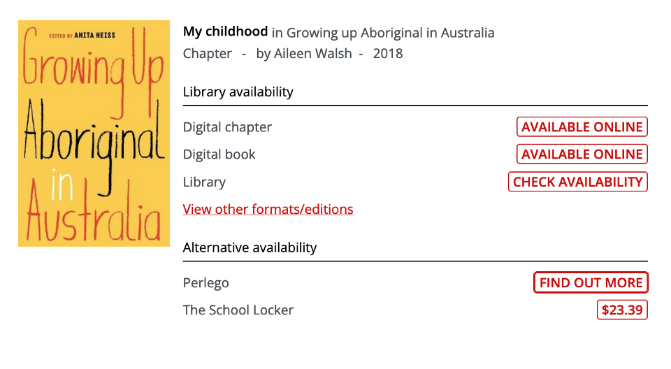 The My Unit Readings entry for the textbook