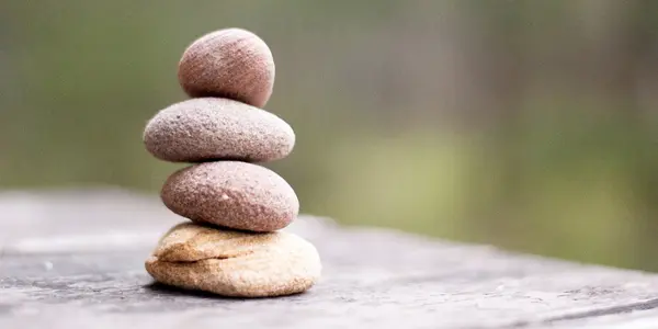 Pebbles stacked one on top of each other