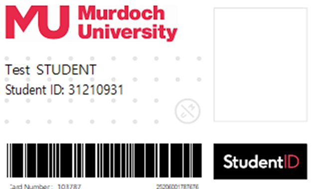 Sample student ID card