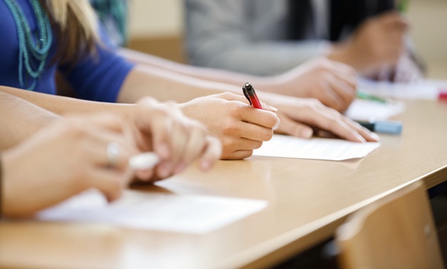 students writing