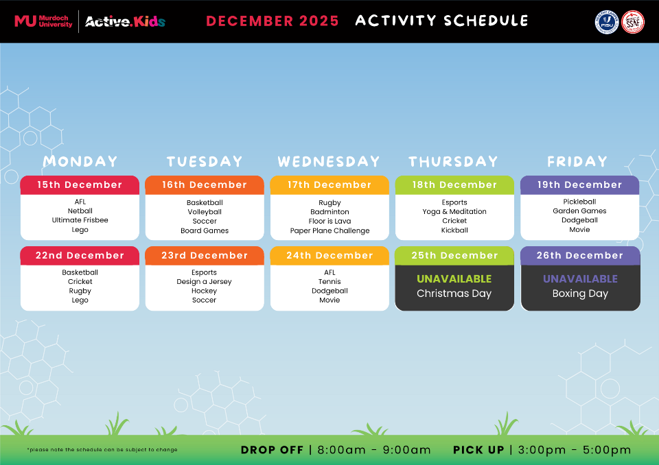 Active Kids Schedule