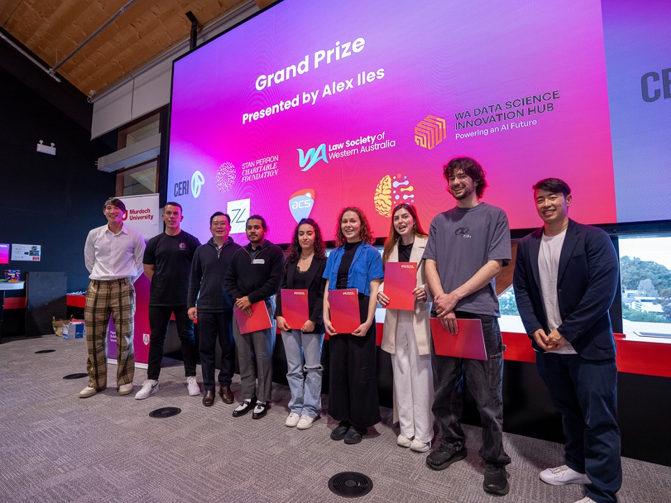 SIT & Law AI Hackathon Grand Prize winners. Team Law : (Sofia Peeva, Tali Godin, Soumia El Mellaki, Md Rakibul Islam Rakib and Aiden Druce)